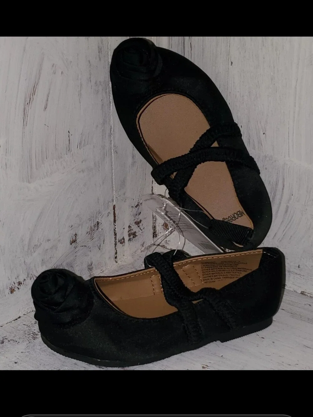 Gymboree Black Girls' Rosette Ballet Flats Size 5 Infant
